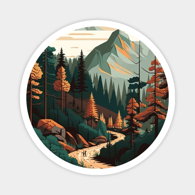 Haking Trail, Forest Minimal Design, Adventure Magnet by logiamerch
